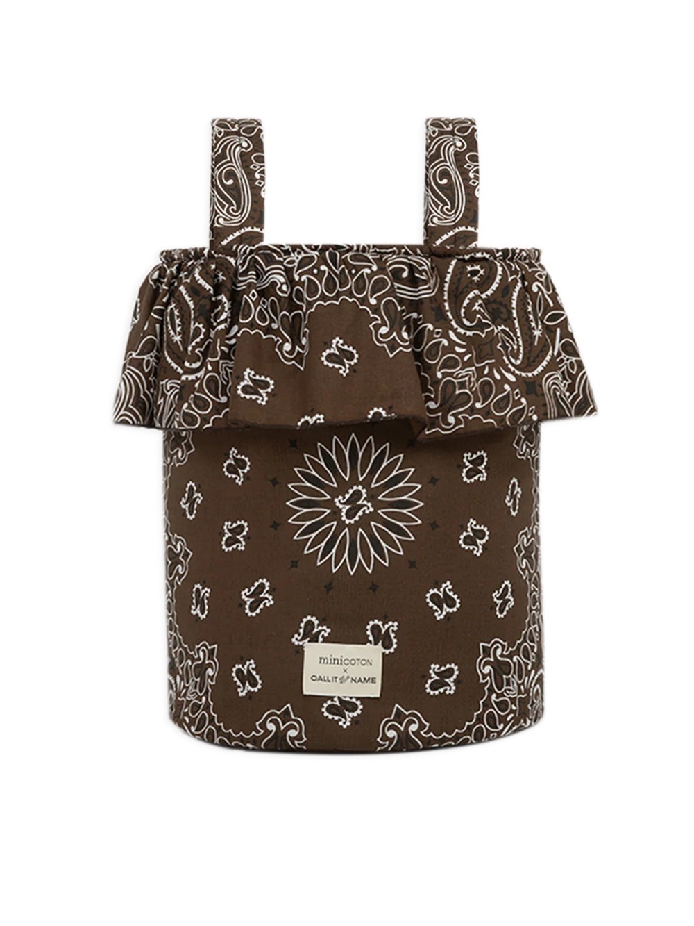 Minicoton x Call it by your Name Bucket Tote in Brown Paisley Print